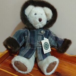 Boyds Bears Plush with Blue Jacket and Cream Fur